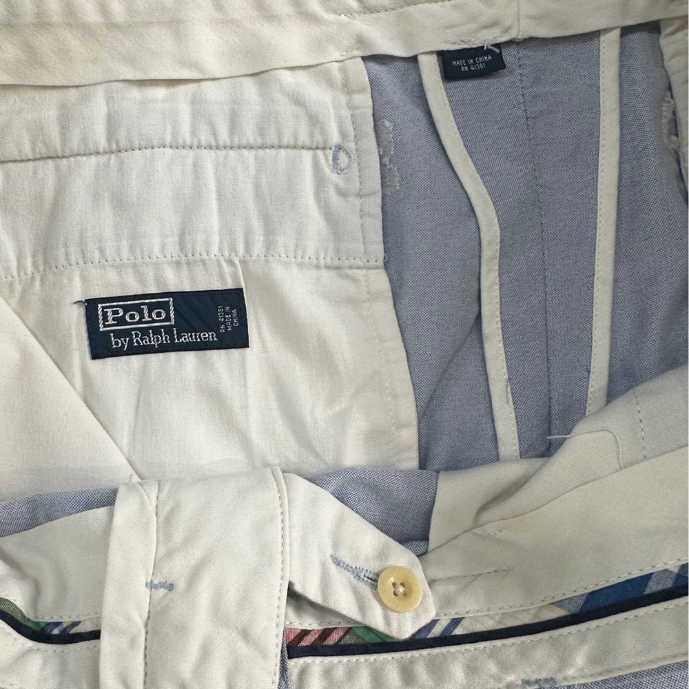 Polo Ralph Lauren Mens Shorts Size 40 Blue Grey Flat Front Casual Classic Fit - Picture 8 of 11
